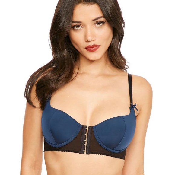 NWT Contradiction Pour Moi Black & Wine Hook Up Underwire Bra - Size 32D - Picture 15 of 15